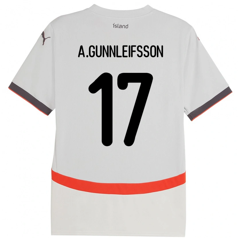 DanxenメンズアイスランドArnar Bjarki Gunnleifsson#17ホワイトアウェイシャツ24-26ジャージーユニフォーム