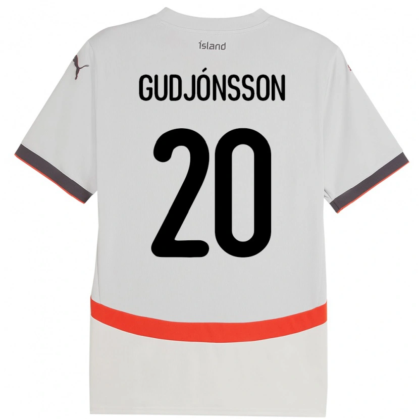 DanxenメンズアイスランドAlexander Máni Gudjónsson#20ホワイトアウェイシャツ24-26ジャージーユニフォーム