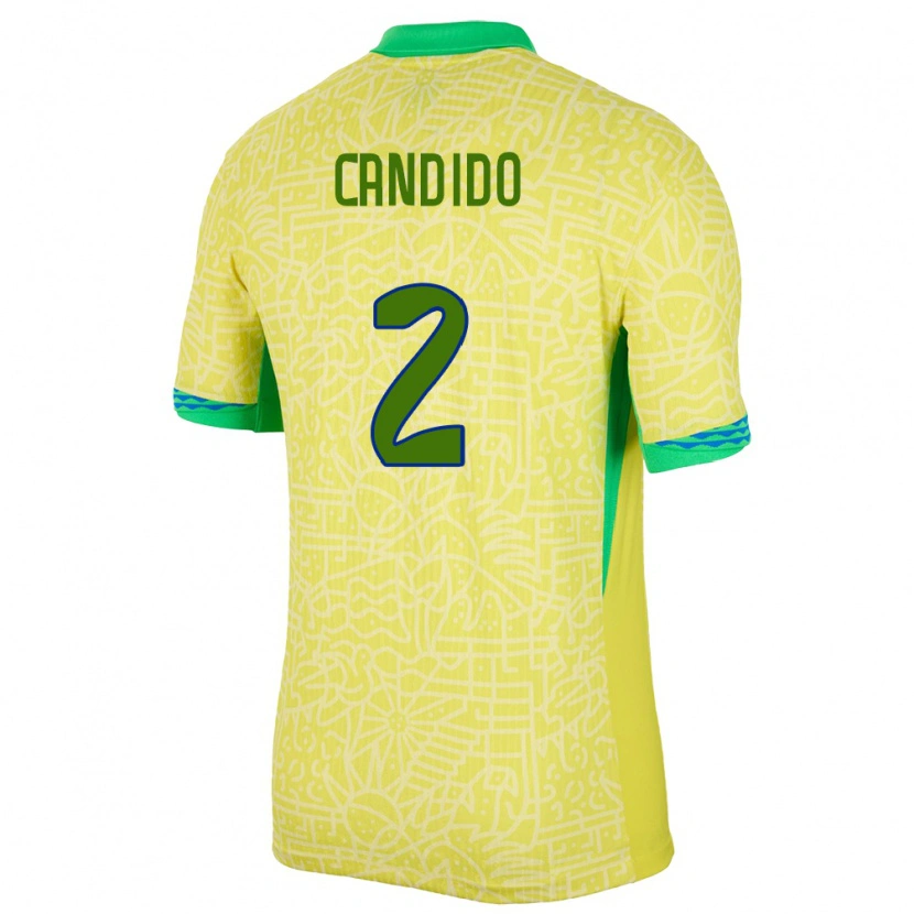 DanxenレディースブラジルAngelo Candido#2黄ホームシャツ24-26ジャージーユニフォーム