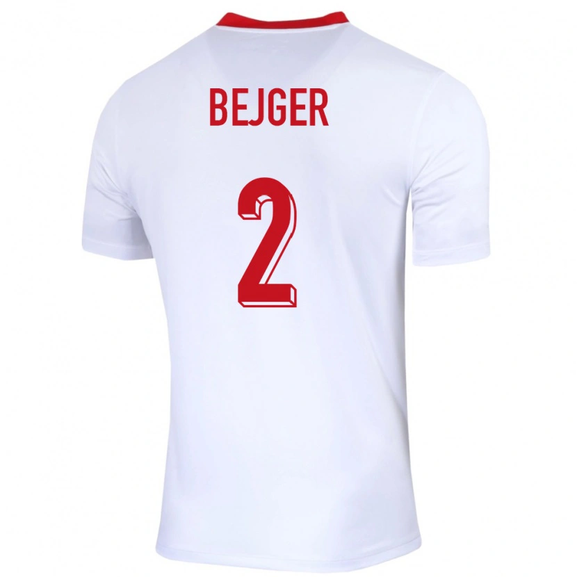 DanxenレディースポーランドLukasz Bejger#2白ホームシャツ24-26ジャージーユニフォーム