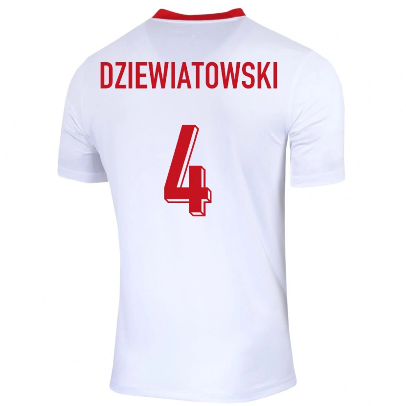 DanxenレディースポーランドMateusz Dziewiatowski#4白ホームシャツ24-26ジャージーユニフォーム