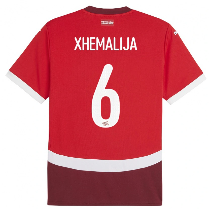 DanxenレディーススイスDemir Xhemalija#6赤ホームシャツ24-26ジャージーユニフォーム