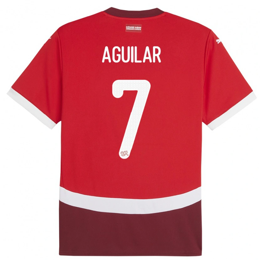 DanxenレディーススイスEnrique Aguilar#7赤ホームシャツ24-26ジャージーユニフォーム