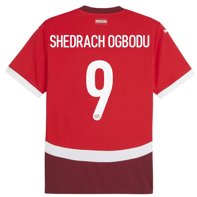 DanxenレディーススイスNathaniel Shedrach Ogbodu#9赤ホームシャツ24-26ジャージーユニフォーム