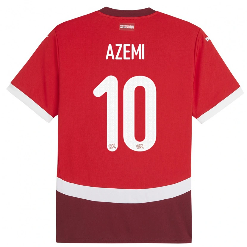 DanxenレディーススイスAltin Azemi#10赤ホームシャツ24-26ジャージーユニフォーム