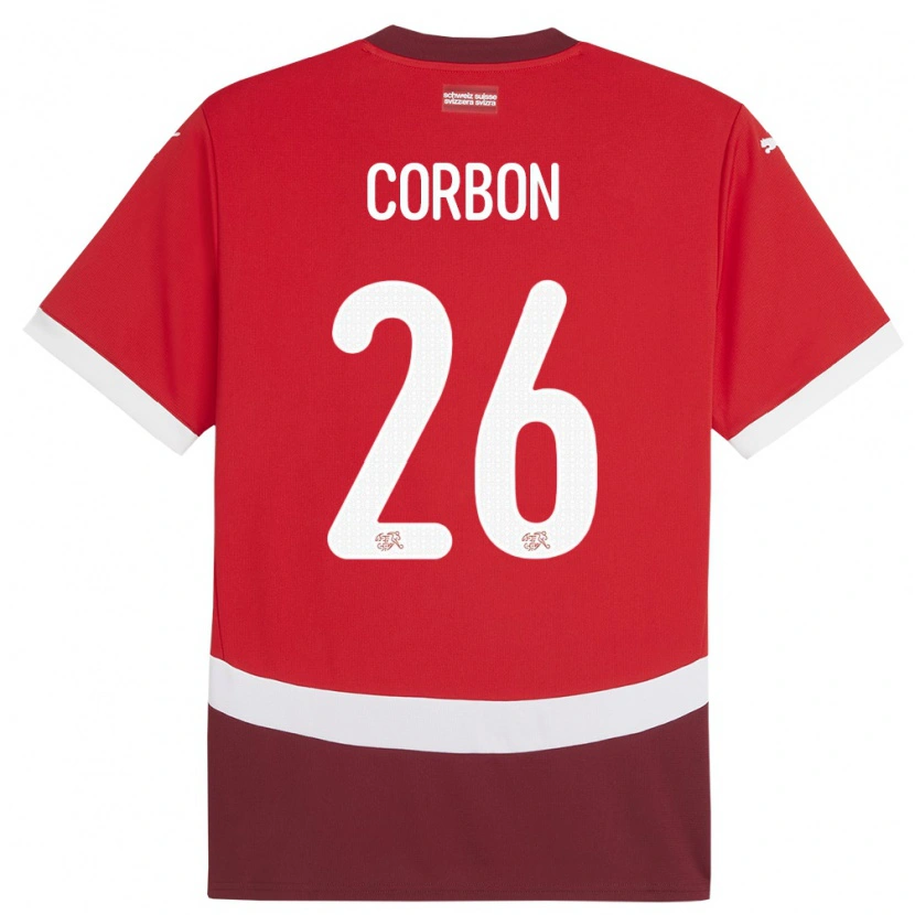 DanxenレディーススイスMax Corbon#26赤ホームシャツ24-26ジャージーユニフォーム