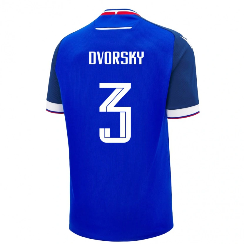 DanxenレディーススロバキアLukas Dvorsky#3青ホームシャツ24-26ジャージーユニフォーム