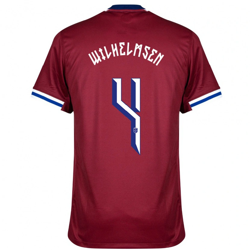 DanxenレディースノルウェーAndreas Wilhelmsen#4赤青白ホームシャツ24-26ジャージーユニフォーム