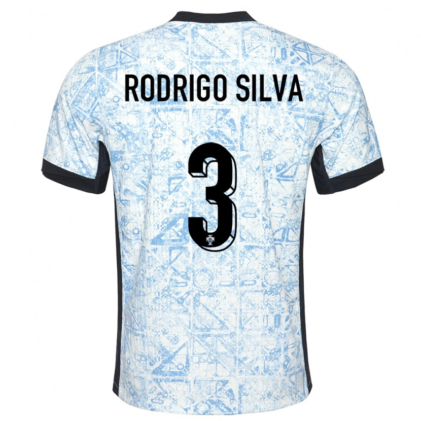 DanxenレディースポルトガルRodrigo Silva#3クリームブルーアウェイシャツ24-26ジャージーユニフォーム