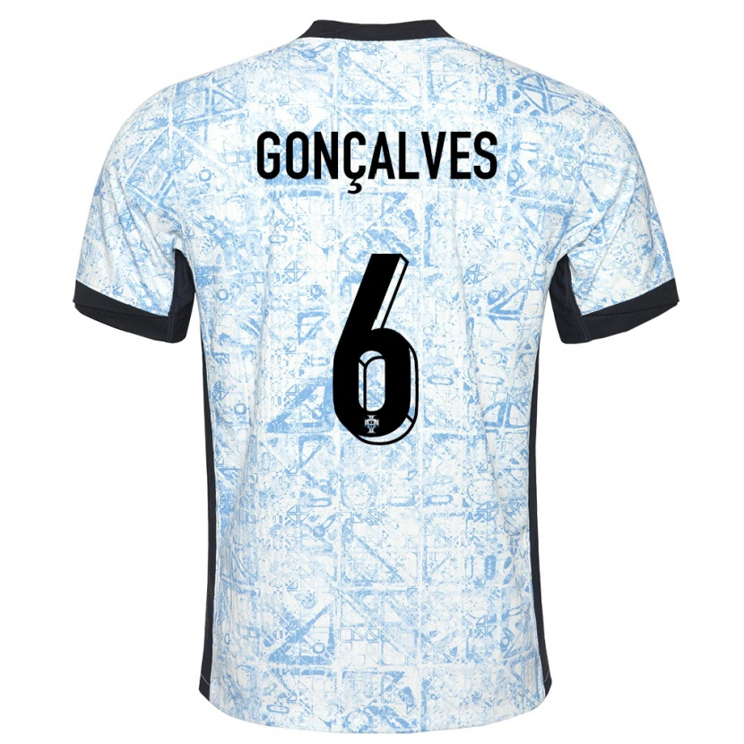 DanxenレディースポルトガルRodrigo Gonçalves#6クリームブルーアウェイシャツ24-26ジャージーユニフォーム