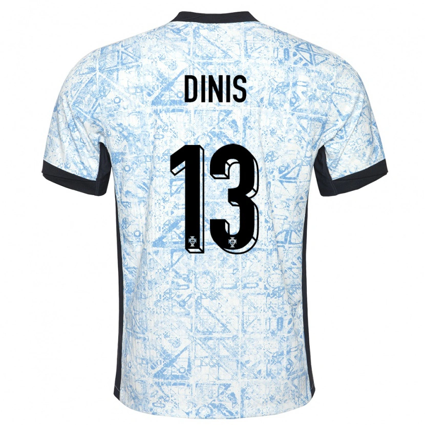 DanxenレディースポルトガルVasco Dinis#13クリームブルーアウェイシャツ24-26ジャージーユニフォーム