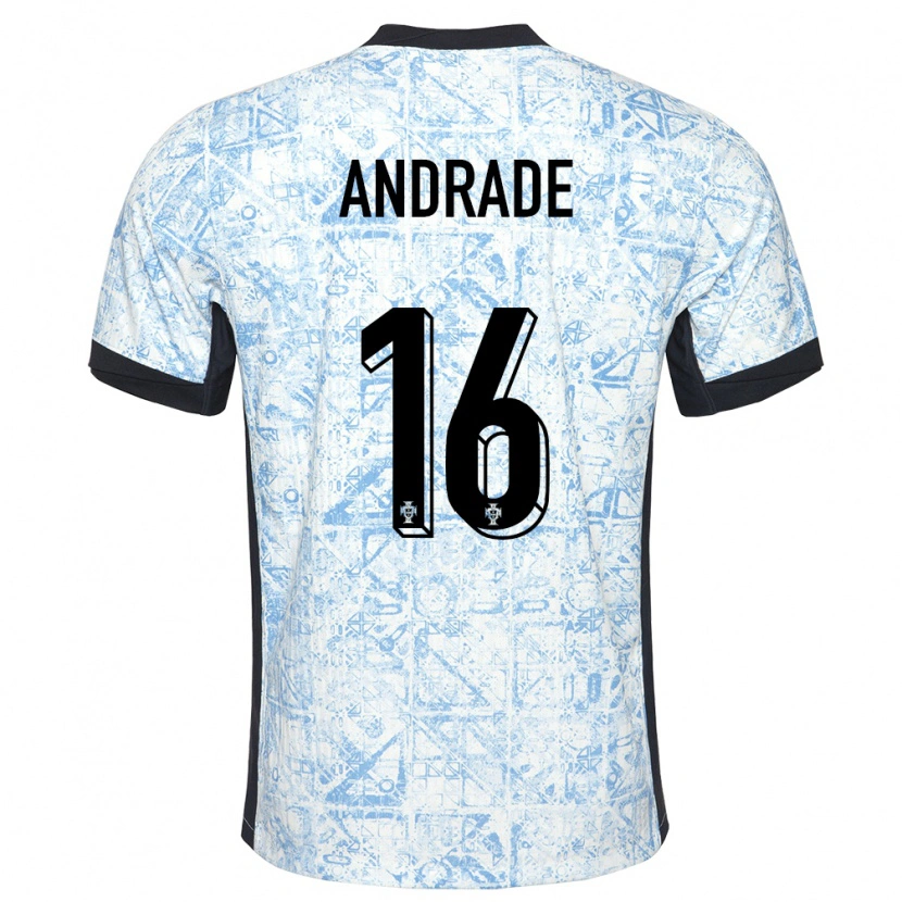 DanxenレディースポルトガルTiago Andrade#16クリームブルーアウェイシャツ24-26ジャージーユニフォーム