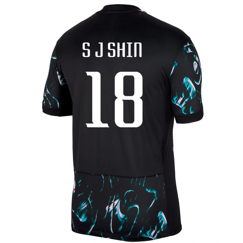 Danxenレディース韓国Jun-Seo Shin#18ブラックアウェイシャツ24-26ジャージーユニフォーム