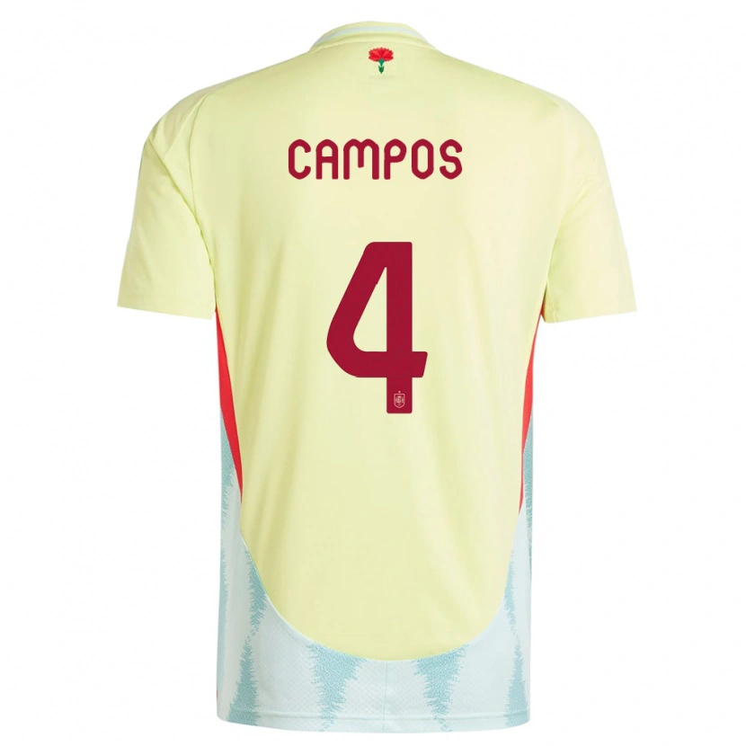 DanxenレディーススペインAlex Campos#4黄アウェイシャツ24-26ジャージーユニフォーム