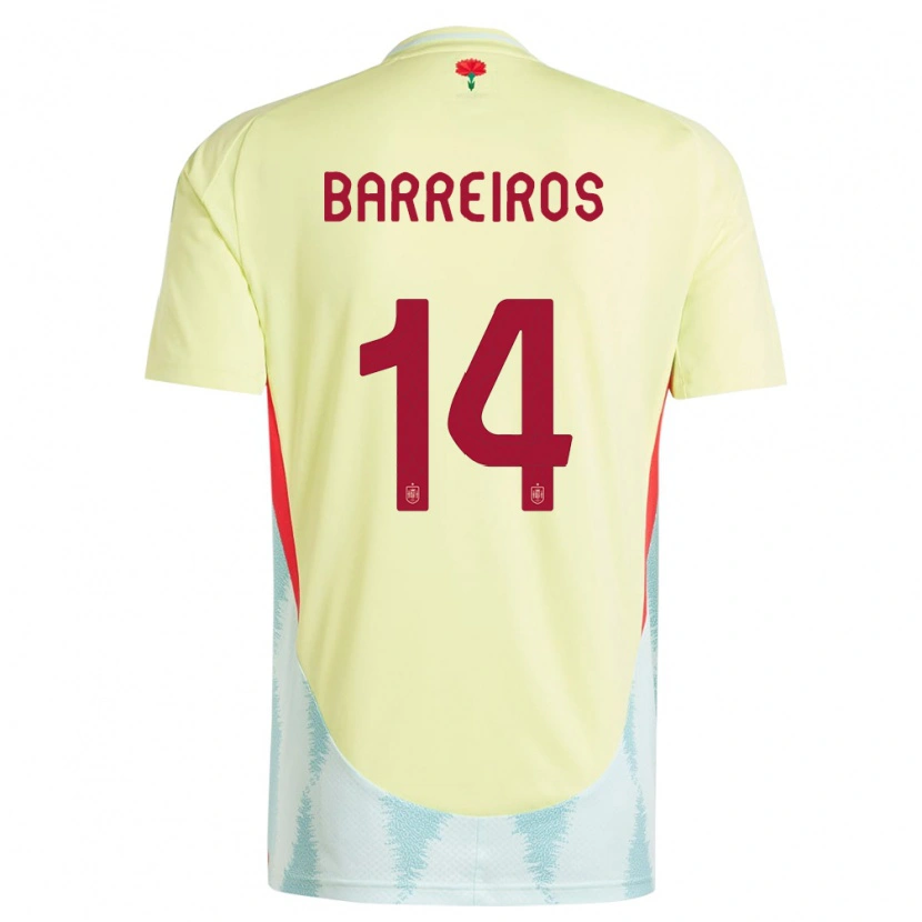 DanxenレディーススペインIago Barreiros#14黄アウェイシャツ24-26ジャージーユニフォーム