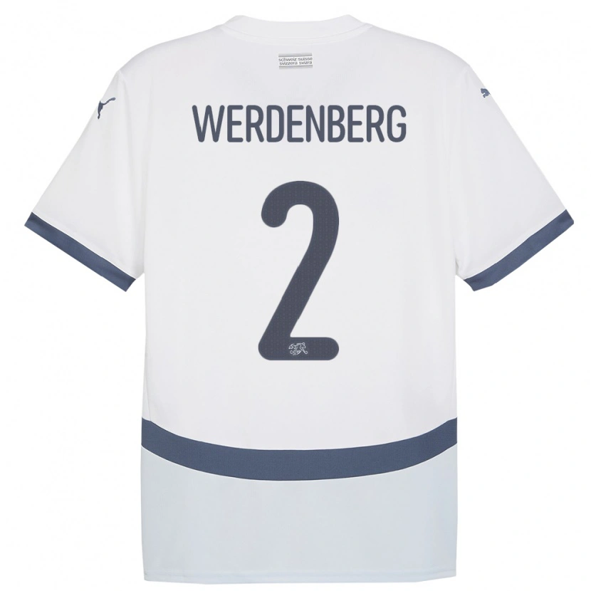 DanxenレディーススイスJulien Werdenberg#2白アウェイシャツ24-26ジャージーユニフォーム