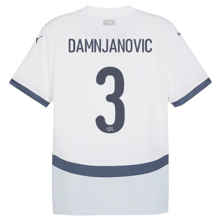 DanxenレディーススイスLazar Damnjanovic#3白アウェイシャツ24-26ジャージーユニフォーム