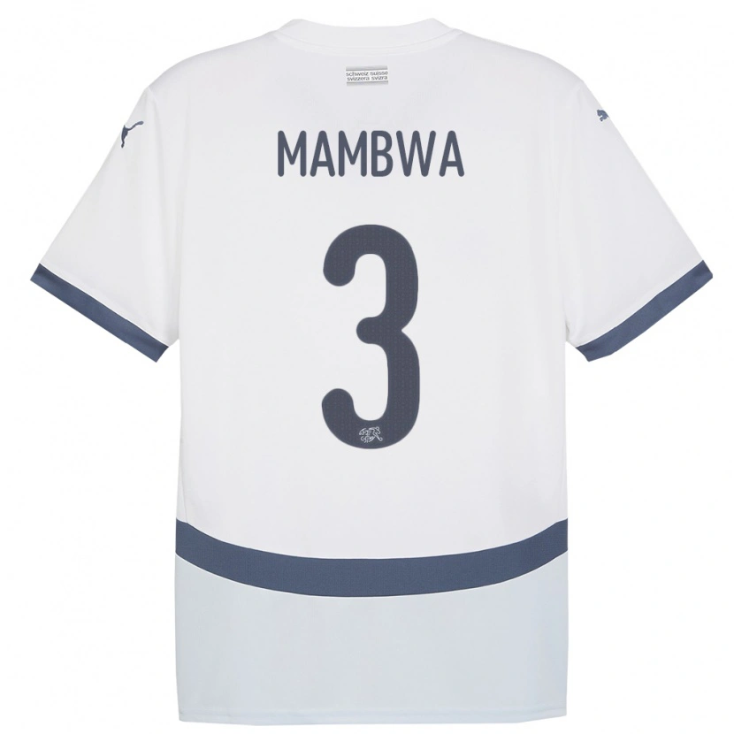 DanxenレディーススイスOlivier Mambwa#3白アウェイシャツ24-26ジャージーユニフォーム