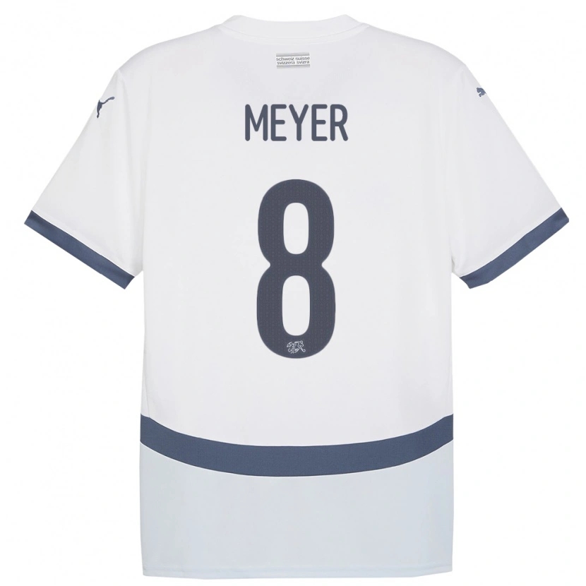 DanxenレディーススイスTim Meyer#8白アウェイシャツ24-26ジャージーユニフォーム