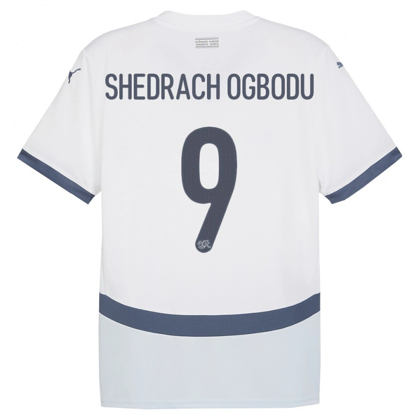 DanxenレディーススイスNathaniel Shedrach Ogbodu#9白アウェイシャツ24-26ジャージーユニフォーム