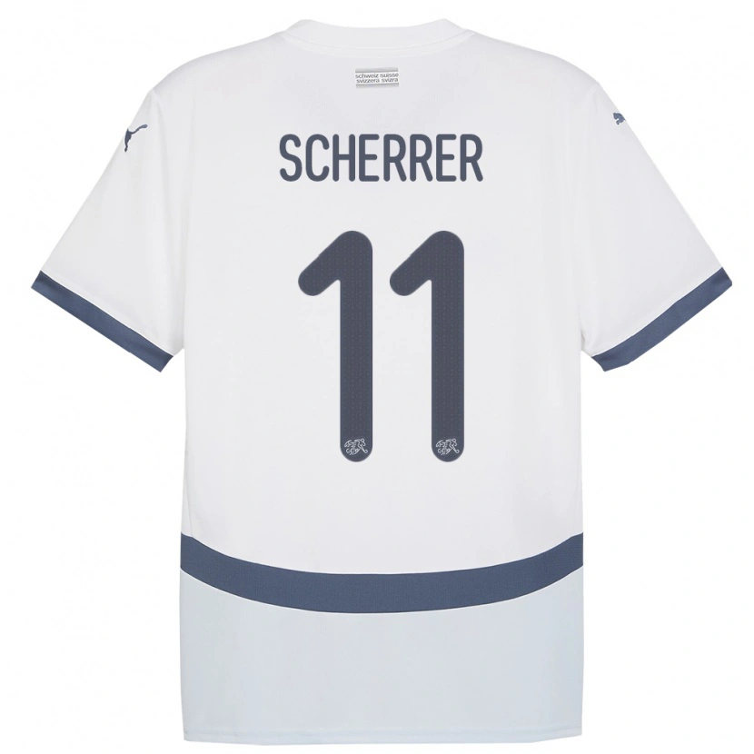 DanxenレディーススイスNevio Scherrer#11白アウェイシャツ24-26ジャージーユニフォーム