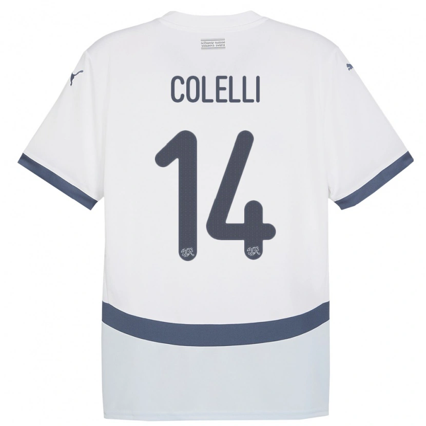 DanxenレディーススイスMoses Colelli#14白アウェイシャツ24-26ジャージーユニフォーム