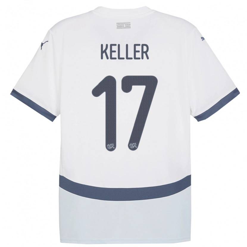 DanxenレディーススイスAaron Keller#17白アウェイシャツ24-26ジャージーユニフォーム