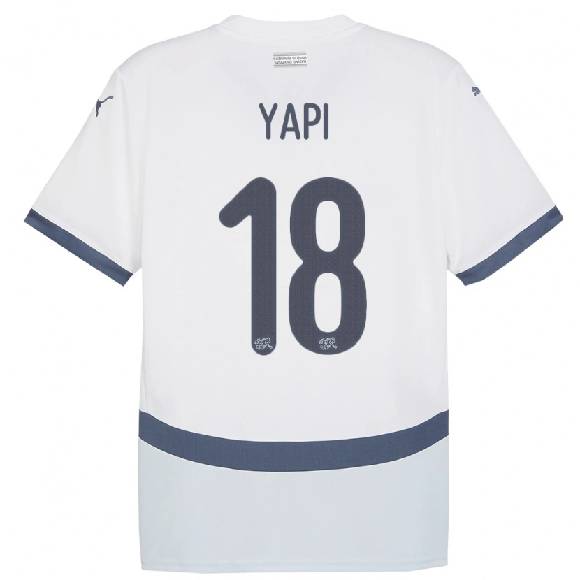 DanxenレディーススイスJosue Yapi#18白アウェイシャツ24-26ジャージーユニフォーム