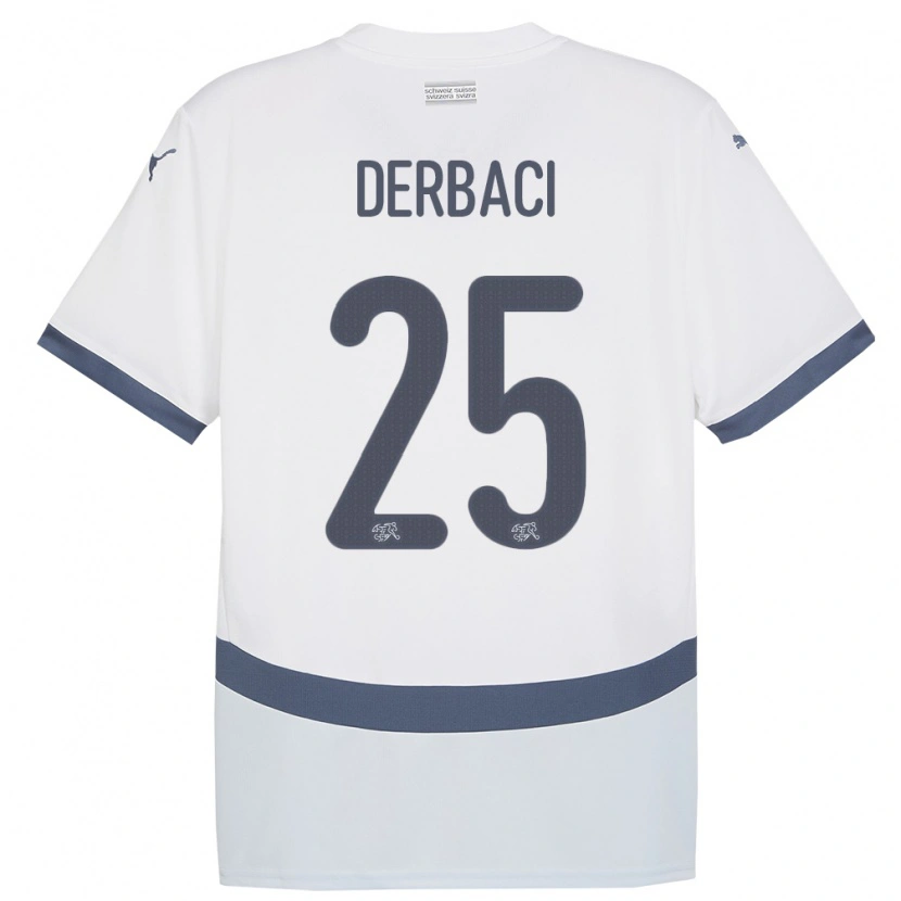 DanxenレディーススイスDorian Derbaci#25白アウェイシャツ24-26ジャージーユニフォーム