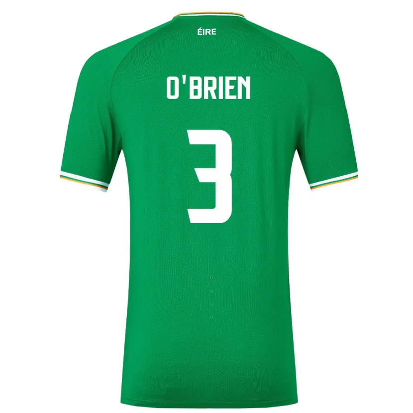 Danxenキッズアイルランド島Luke O'brien#3緑ホームシャツ24-26ジャージーユニフォーム