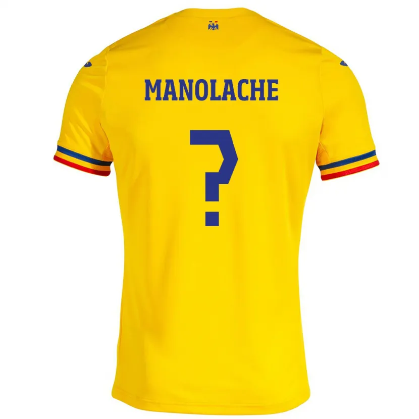 DanxenキッズルーマニアLuca Manolache#0イエローホームシャツ24-26ジャージーユニフォーム