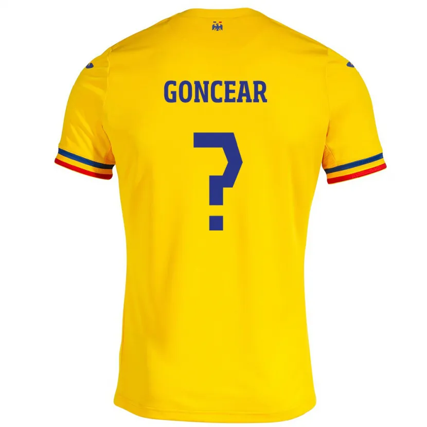 DanxenキッズルーマニアAlexandru Goncear#0イエローホームシャツ24-26ジャージーユニフォーム