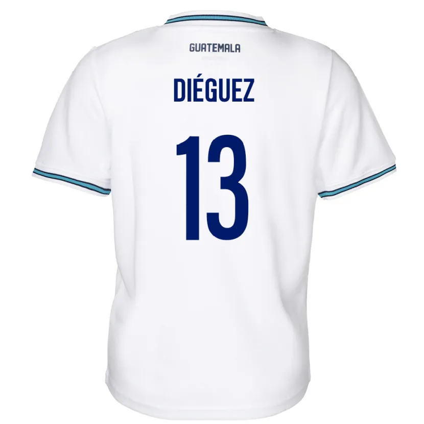 DanxenキッズグアテマラJonathan Diéguez#13白ホームシャツ24-26ジャージーユニフォーム