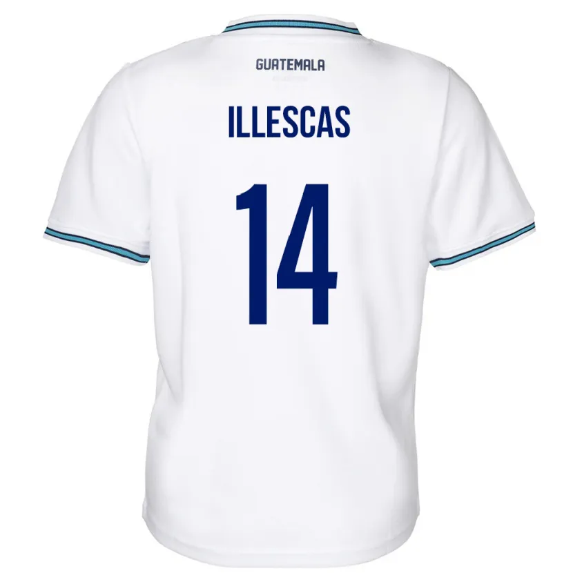 DanxenキッズグアテマラKevin Illescas#14白ホームシャツ24-26ジャージーユニフォーム