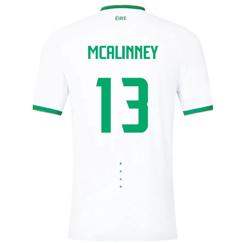 Danxenキッズアイルランド島Liam Mcalinney#13白アウェイシャツ24-26ジャージーユニフォーム