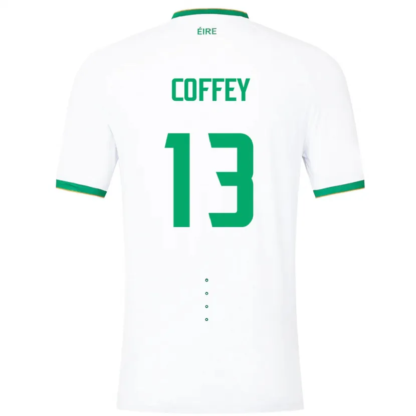 Danxenキッズアイルランド島Fiachra Coffey#13白アウェイシャツ24-26ジャージーユニフォーム