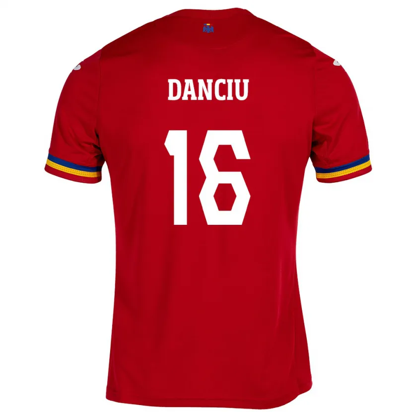 DanxenキッズルーマニアMarian Danciu#16赤アウェイシャツ24-26ジャージーユニフォーム