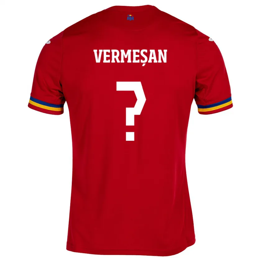 DanxenキッズルーマニアIoan Vermeșan#0赤アウェイシャツ24-26ジャージーユニフォーム