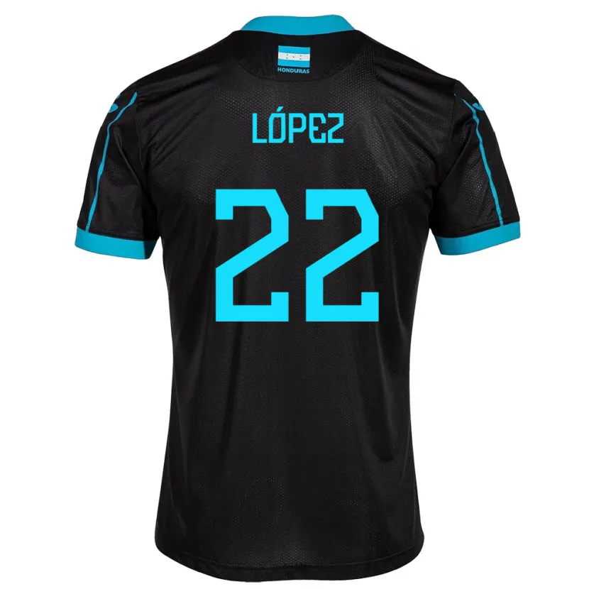 DanxenキッズホンジュラスLuis López#22黒アウェイシャツ24-26ジャージーユニフォーム