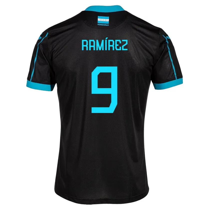 DanxenキッズホンジュラスTruimali Ramírez#9黒アウェイシャツ24-26ジャージーユニフォーム