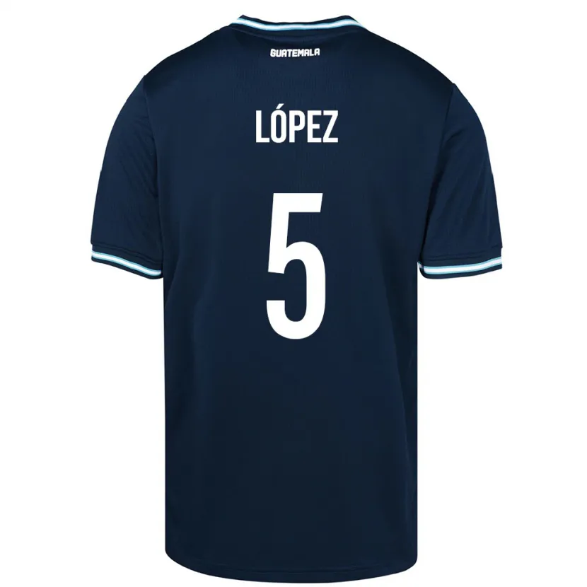 DanxenキッズグアテマラJeffery López#5青アウェイシャツ24-26ジャージーユニフォーム