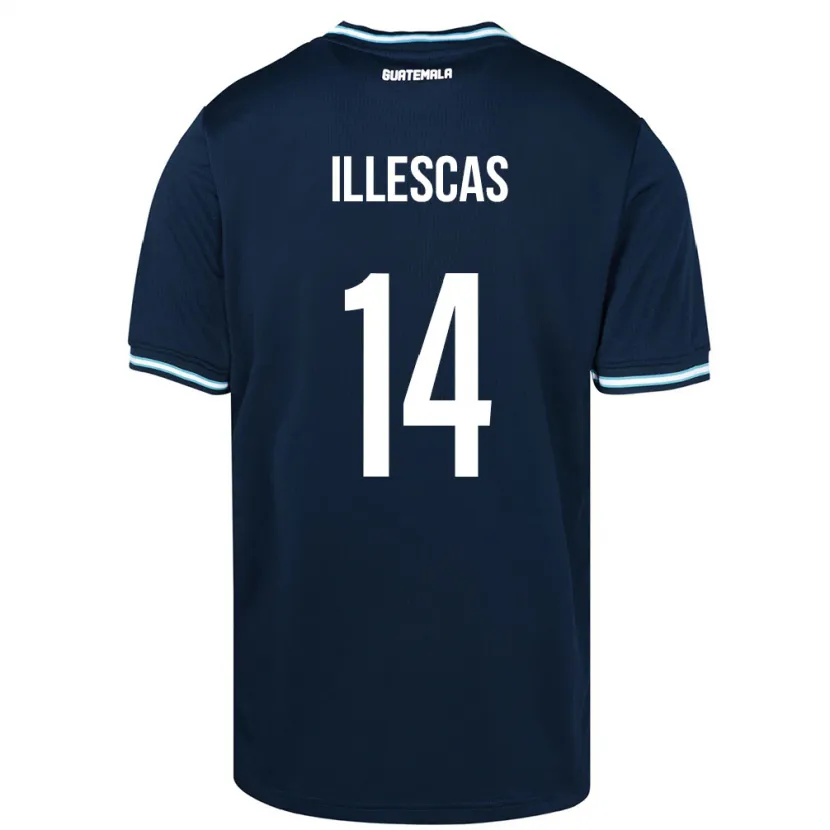 DanxenキッズグアテマラKevin Illescas#14青アウェイシャツ24-26ジャージーユニフォーム