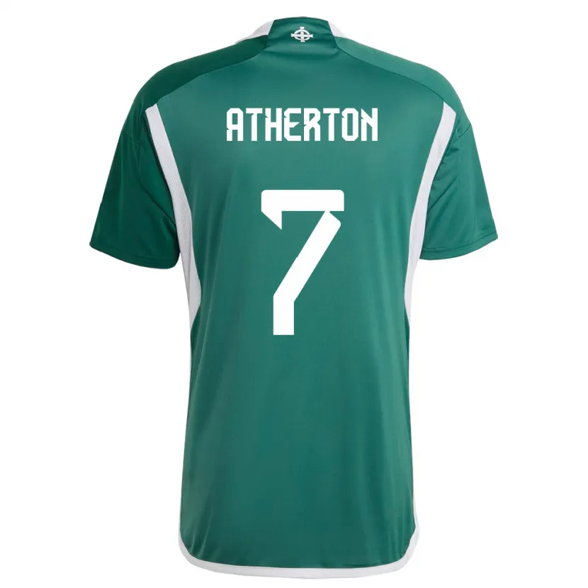 Danxenメンズ北アイルランドChris Atherton#7緑ホームシャツ24-26ジャージーユニフォーム