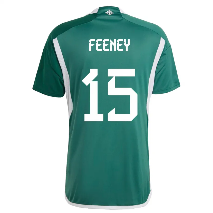 Danxenメンズ北アイルランドGeorge Feeney#15緑ホームシャツ24-26ジャージーユニフォーム