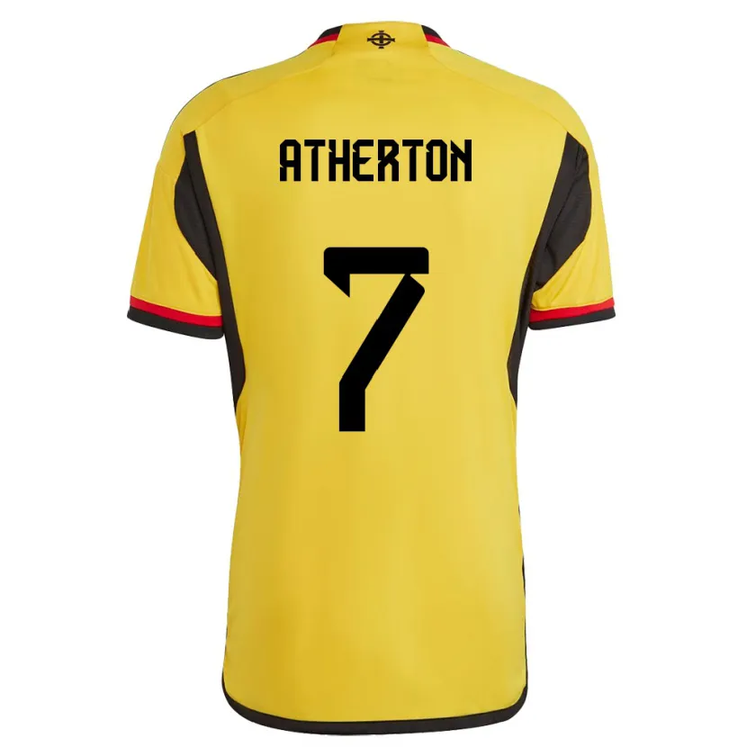 Danxenメンズ北アイルランドChris Atherton#7白アウェイシャツ24-26ジャージーユニフォーム