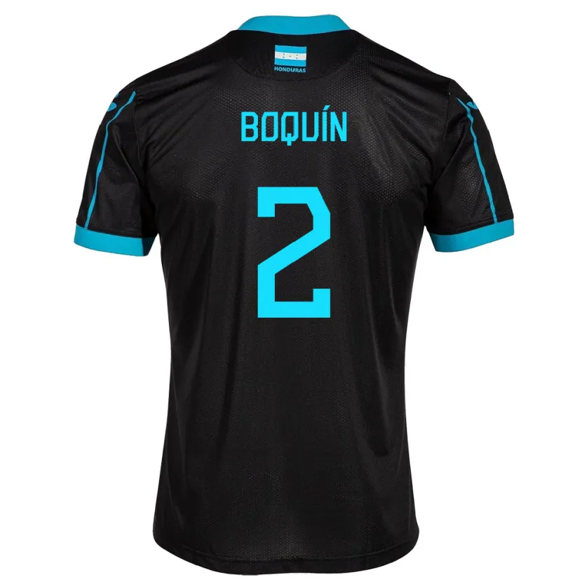 DanxenレディースホンジュラスStiven Boquín#2黒アウェイシャツ24-26ジャージーユニフォーム