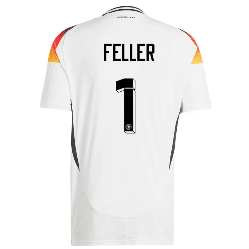 DanxenキッズドイツFrank Feller#1白ホームシャツ24-26ジャージーユニフォーム