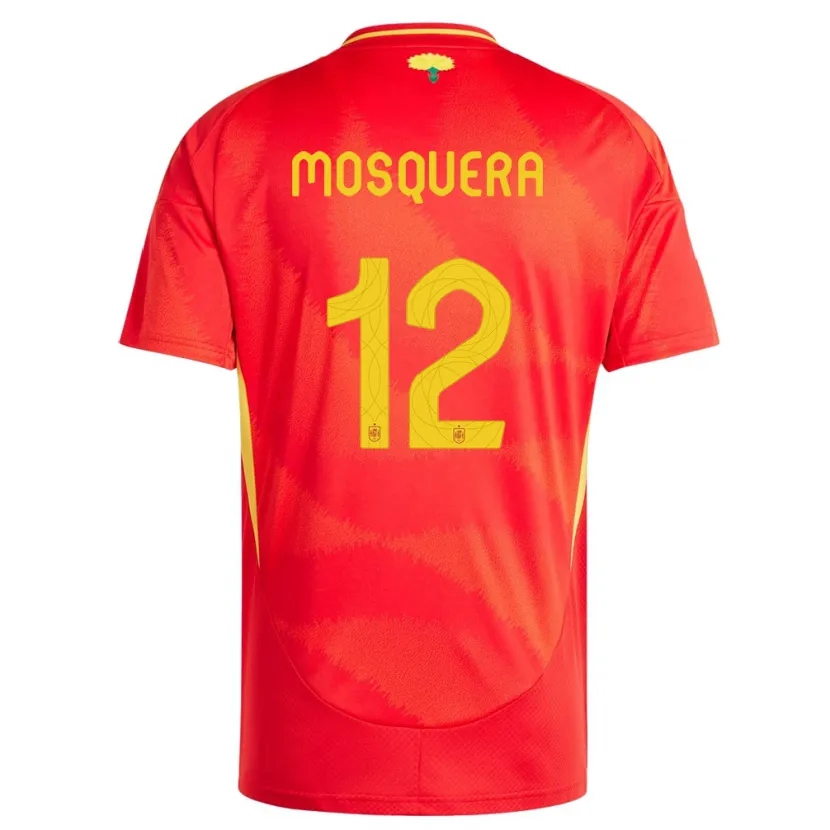 DanxenキッズスペインCristian Mosquera#12赤ホームシャツ24-26ジャージーユニフォーム