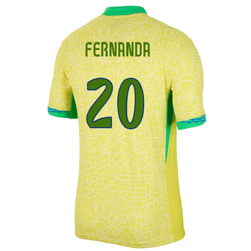 DanxenキッズブラジルFernanda Palermo#20黄ホームシャツ24-26ジャージーユニフォーム