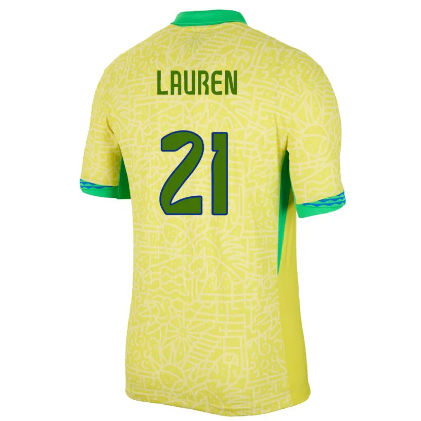 DanxenキッズブラジルLauren Costa#21黄ホームシャツ24-26ジャージーユニフォーム